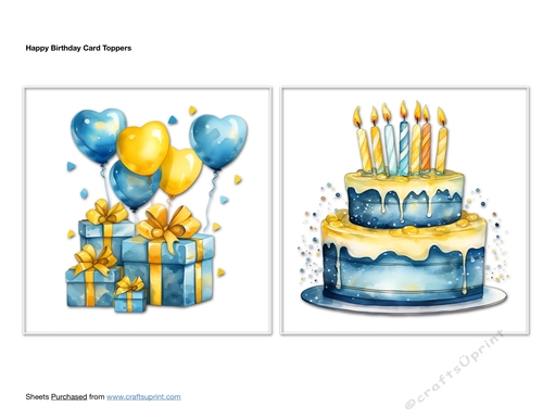 Happy Birthday Card Toppers