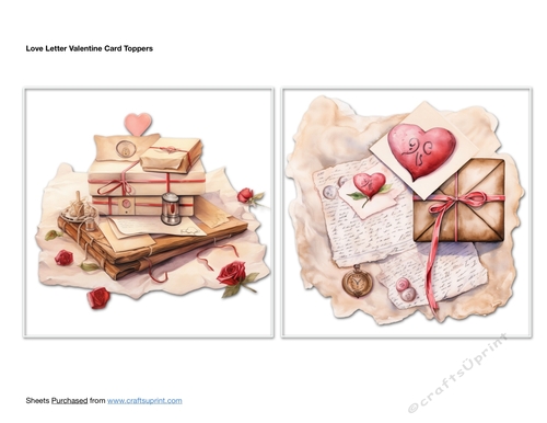 Love Letter Valentine Card Toppers