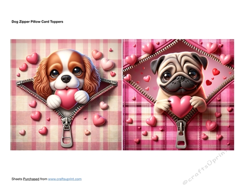 Dog Zipper Pillow Card Toppers