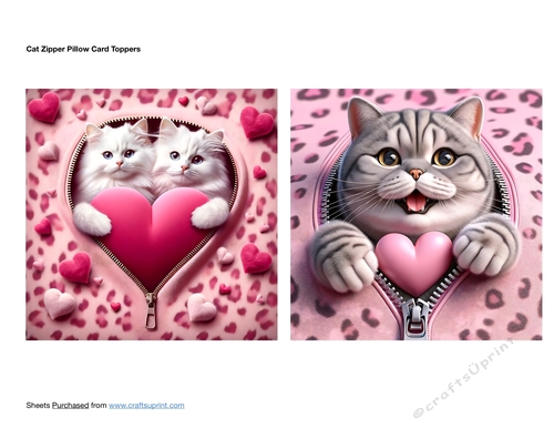 Cat Zipper Pillow Card Toppers