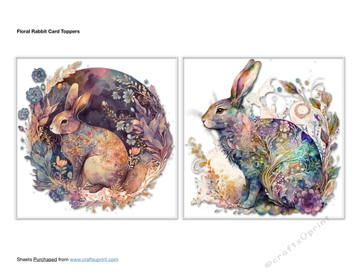 Floral Rabbit Card Toppers