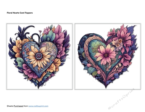 Floral Hearts Card Toppers