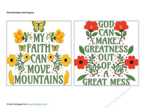 Floral Christian Card Toppers
