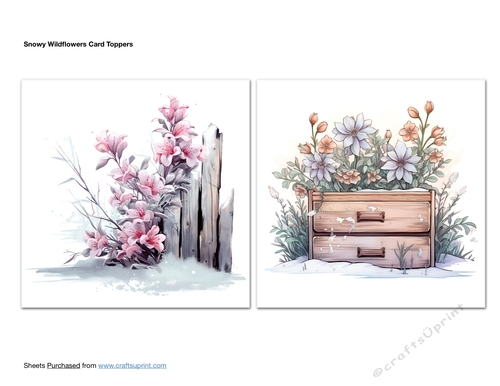 Snowy Wildflowers Card Toppers