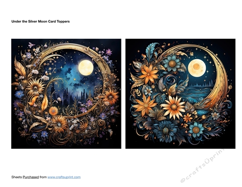 Under the Silver Moon Card Toppers