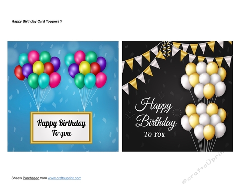 Happy Birthday Card Toppers 3