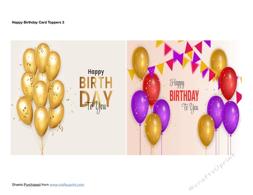 Happy Birthday Card Toppers
