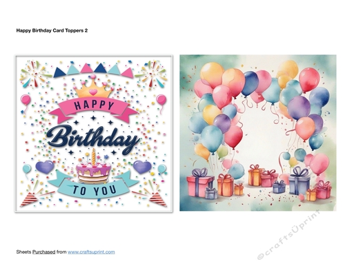 Happy Birthday Card Toppers 2