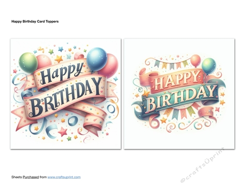 Happy Birthday Card Toppers 1