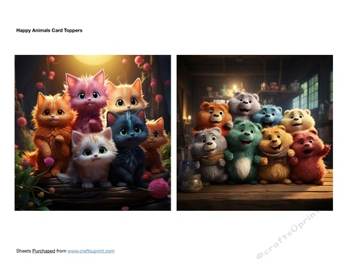 Happy Animals Card Toppers