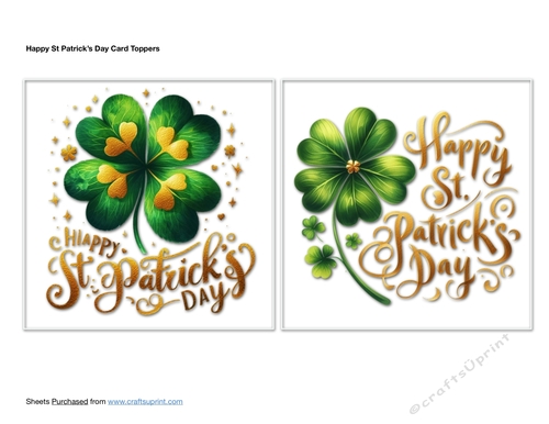 Happy St Patricks Day Card Toppers
