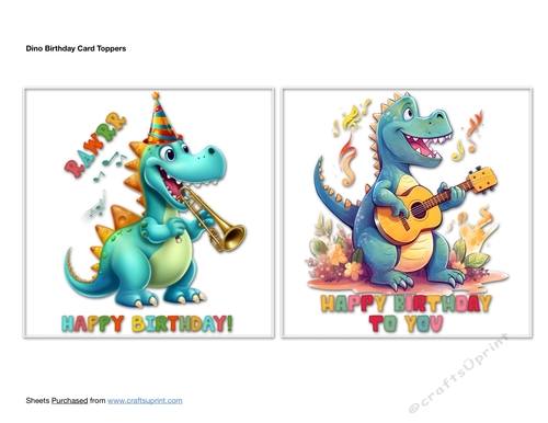 Dino Birthday Card Toppers