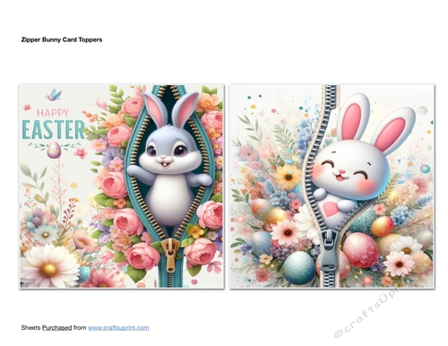 Zipper Bunny Card Toppers