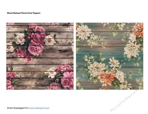 Wood Stained Floral Card Toppers