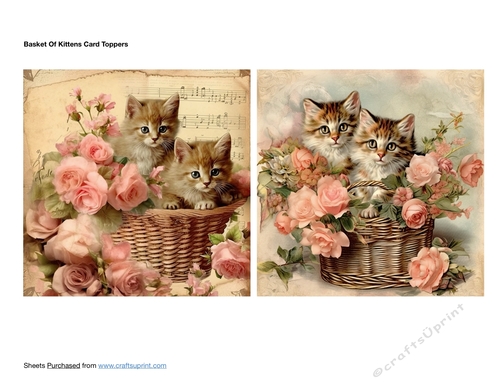 Basket of Kittens Card Toppers