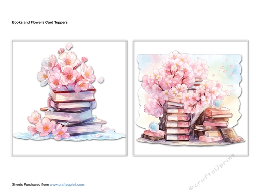 Books and Flowers Card Toppers