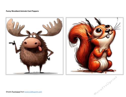 Funny Woodland Animals Card Toppers