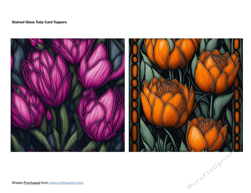 Stained Glass Tulip Card Toppers