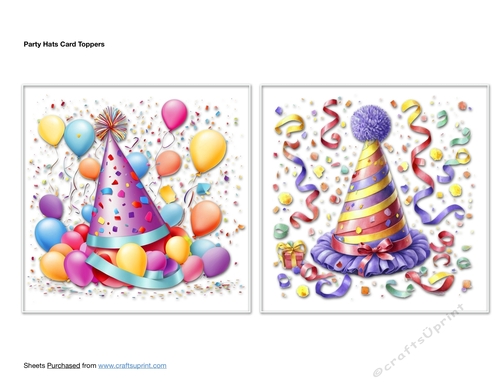 Party Hats Card Toppers