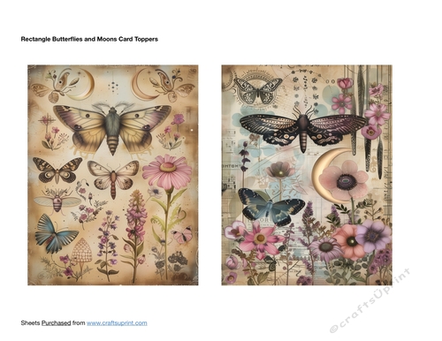 Rectangle Butterflies and Moons Card Toppers