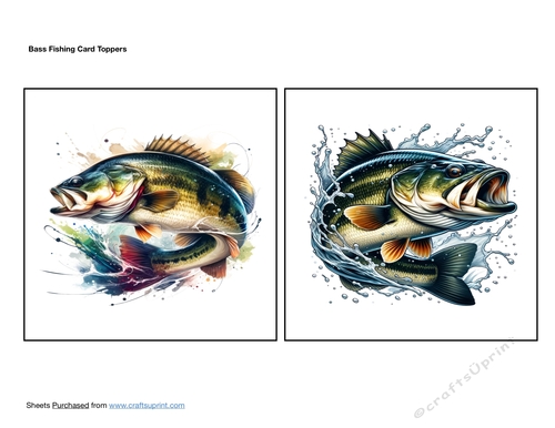 Bass Fishing Card Toppers