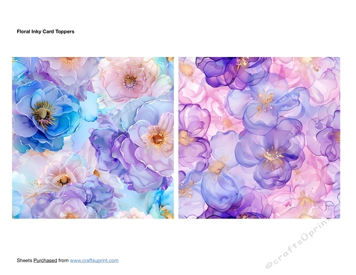 Floral Inky Card Toppers