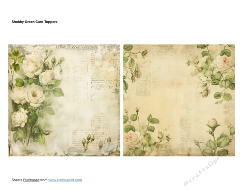 Shabby Green Card Toppers