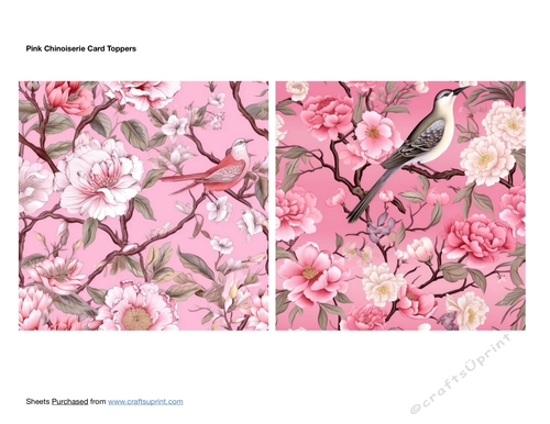 Pink Chinoiserie Card Toppers