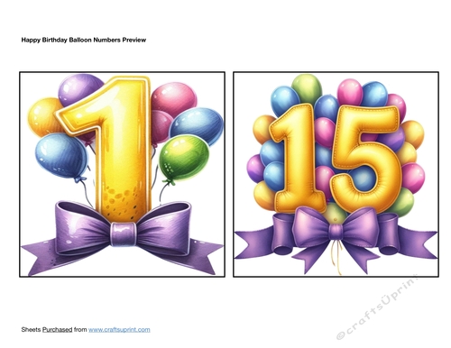 Happy Birthday Balloon Numbers