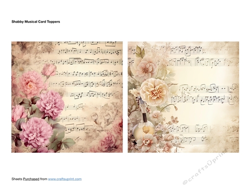 Shabby Musical Card Toppers