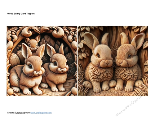 Wood Bunny Card Toppers