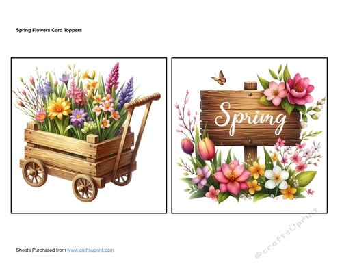 Spring Flowers Card Toppers