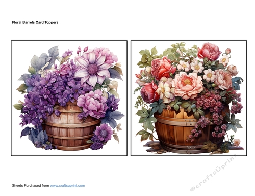 Floral Barrels Card Toppers