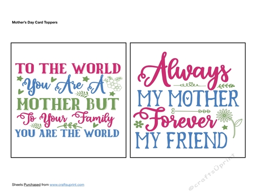 Mothers Day Card Toppers