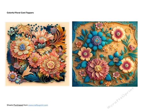 Colorful Floral Card Toppers