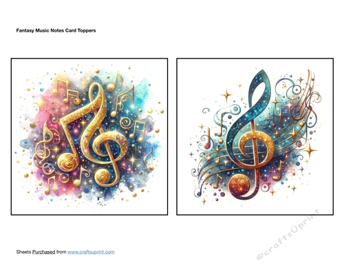 Fantasy Music Notes Card Toppers
