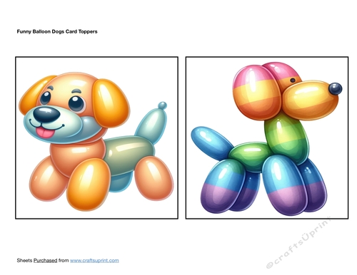 Funny Balloon Dogs Card Toppers