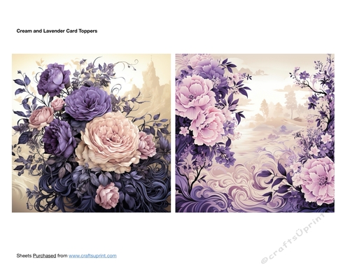 Cream and Lavender Card Toppers
