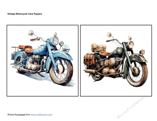 Vintage Motorcycle Card Toppers