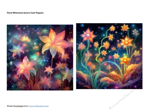 Floral Whimsical Aurora Card Toppers