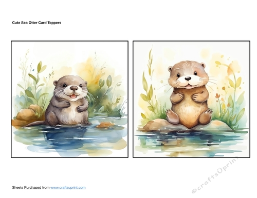 Cute Sea Otter Card Toppers