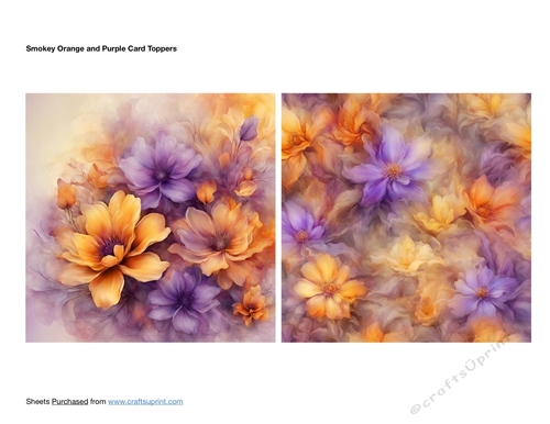 Smokey Orange and Purple Card Toppers