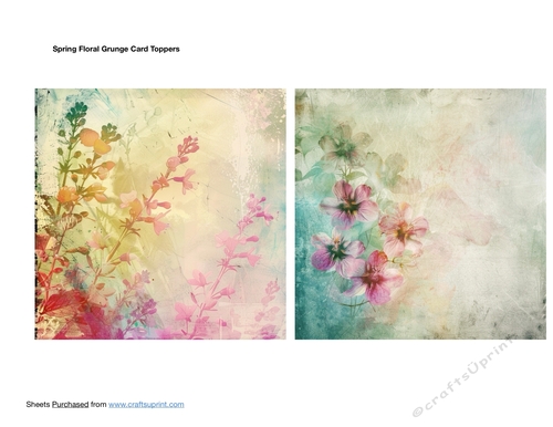 Spring Floral Grunge Card Toppers