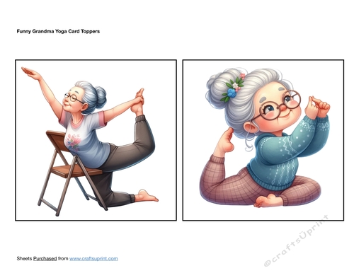 Funny Grandma Yoga Card Toppers