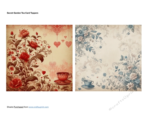 Secret Garden Tea Card Toppers