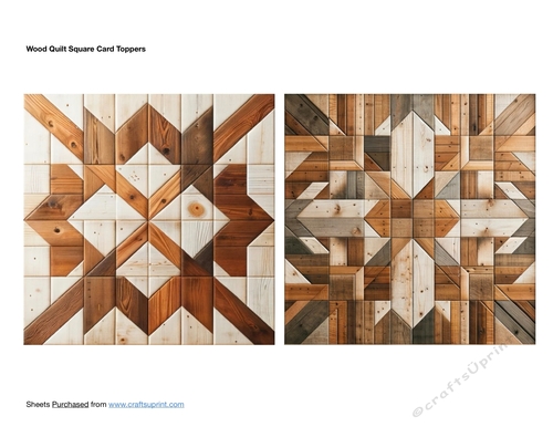 Wood Quilt Square Card Toppers