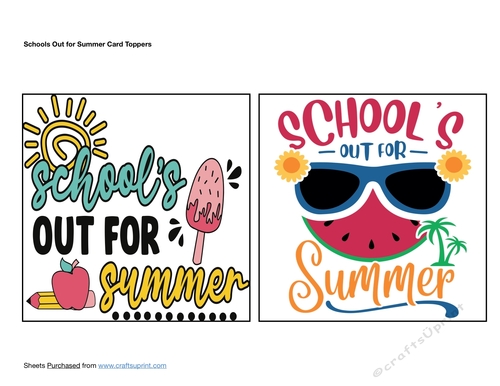 Schools Out for Summer Card Toppers