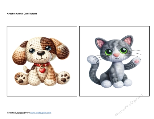 Crochet Animal Card Toppers