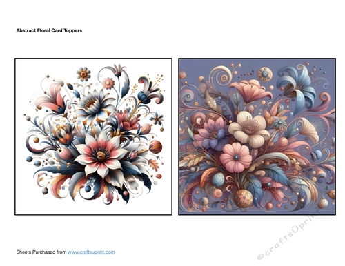 Abstract Floral Card Toppers