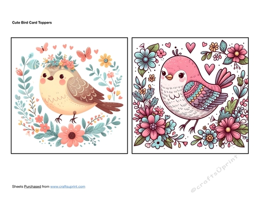 Cute Bird Card Toppers